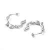 304 Stainless Steel Twist Ring Stud Earrings EJEW-D095-08P-2