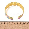 Brass Enamel Cuff Bangles for Women BJEW-A173-02G-5