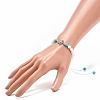 Natural Malaysia Jade & Howlite Braided Bead Bracelets Set with Alloy Tortoise BJEW-JB08065-01-3