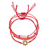 3Pcs Adjustable Glass Bead Nylon Cord Braided Bead Bracelet Sets NA1872-1-1