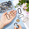 12Pcs 3 Colors Zinc Alloy Spring Gate Rings FIND-HS0001-39-3