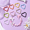 18Pcs 9 Colors Baking Paint Alloy Spring Gate Rings FIND-SC0017-36-5