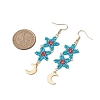 Star Glass Seed Beaded Dangle Earrings for Women EJEW-MZ00206-5