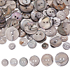 120Pcs 6 Styles Dyed Natural Shell Buttons BUTT-WR0001-42B-1