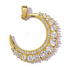 Brass Micro Pave Clear Cubic Zirconia Pendants CU-OY001-48G-3