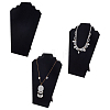 Velvet with Paperboard Necklace Bust Display Stands NDIS-WH0017-05A-1