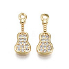 Brass Micro Pave Clear Cubic Zirconia Pendants KK-T056-56G-NF-1