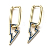 Lightning Bolt Real 18K Gold Plated Brass Dangle Hoop Earrings EJEW-L268-018G-01-1