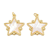 Natural Shell Star Pendants KK-L251-43G-02-1
