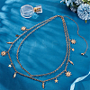 Alloy Moon Sun Star Double Layer Tassel Waist Chains AJEW-GF0013-25G-4
