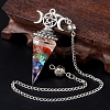 Natural & Synthetic Gemstone Chip & Resin Orgonite Dowsing Pendulum Big Pendants PW-WG36861-11-1