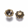 4-Petal Tibetan Style Alloy Bead Caps MLF1259Y-01AB-1