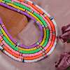 Polymer Clay Heishi Surfer Beaded Necklaces Set NJEW-SW00031-5