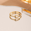 304 Stainless Steel Micro Pave Clear Cubic Zirconia Finger Rings FS-WG74BF6-03-3