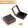 Wood Necklace Storage Boxes with Visible Window and Magnetic Lid CON-WH0107-106-2