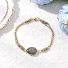 Natural Labradorite & Non-magnetic Synthetic Hematite Beads Multi-strand Bracelets BJEW-JB12122-01-1
