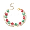 Chrismas Theme Double Layer Multi-strand Bracelets BJEW-JB101004-1