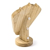 Bust Shaped Microfiber & Wood Jewelry Necklace Display Stands NDIS-H042-03B-2