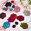 36Pcs 18 Styles Rose Shape Cloth Iron on Embroidered Patches DIY-CY0001-21-3