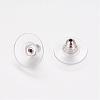 Brass Bullet Clutch Earring Backs X-KK-EC129-S-2