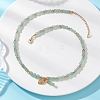 Natural Green Aventurine & Synthetic Non-magnetic Hematite Bamboo Joint Beaded Necklaces NJEW-JN05725-02-2