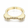 Brass Micro Pave Clear Cubic Zirconia Cuff Rings RJEW-Q161-008-NF-2
