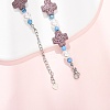 Dyed Natural Lava Rock & Round Synthetic Turquoise & Imitation Pearl Beaded Necklaces GG-CBA922D-07A-2