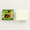 Horse Pattern Glass Square Cabochons X-GGLA-S022-20mm-27A-1