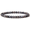 4mm Round Natural Labradorite Beads Bracelet for Men X-KG3069-10-1