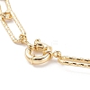 Brass Textured Paperclip Chain Necklaces NJEW-JN03392-3