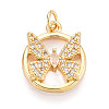 Brass Micro Pave Clear Cubic Zirconia Pendants KK-N268-75G-1