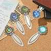 Mosaic Printed Glass Cabochons Bookmarks AJEW-JK00274-2