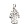 925 Sterling Silver Micro Pave Clear Cubic Zirconia Hamsa Hand Pendants STER-U009-05P-1