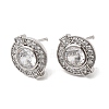 Brass Micro Pave Cubic Zirconia Stud Earrings EJEW-G471-05P-01-4