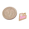 Beaded Heart Charms PALLOY-MZ01147-03-2