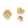 Rack Plating Brass Micro Pave Clear Cubic Zirconia Stud Earrings EJEW-K299-01G-A-4