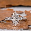 Brass Micro Pave Clear Cubic Zirconia Finger Rings FS-WG5249E-01-1