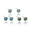 Natural Turquoise Stud Earrings EJEW-L216-02P-1