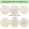 GOMAKERER 6Pcs 6 Styles Flat Round/Flower Wood Sewing Cross Stitch Embroidery Thread Storage Organizers AJEW-GO0001-68-2