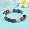 Column Dyed Natural Lapis Lazuli & Rose Quartz & Green Aventurine & Amethyst & Red Jasper & Tiger Eye & Quartz Crystal Beads Stretch Bracelets for Women Men BJEW-A148-01A-20-2