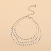 Alloy Rhinestone Cup Chain & Ball Chain Multi-strand Anklets WG18F6C-12-1