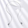 304 Stainless Steel Open Teardrop Choker Necklaces for Women NJEW-C068-01P-2