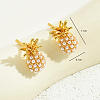 Elegant Pineapple Brass Stud Earrings DF3598-5