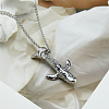 Fashionable Stainless Steel Whale Pendant Necklaces for Women's Daily Wear BD3250-1-1