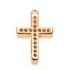 Brass Micro Pave Cubic Zirconia Charms ZIRC-P060-04G-2