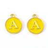 Golden Plated Alloy Enamel Charms X-ENAM-S118-09A-2