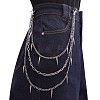 Punk Style Alloy with Aluminium Spiked Cone 3 Layered Chain Belts for Pants FS-WGA3437-09-1