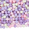 500Pcs Rubberized Style Imitated Silicone Acrylic Beads OACR-SP0001-33B-1