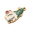 Christmas 304 Stainless Steel Enamel Pendants STAS-B112-02G-09-2
