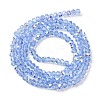 Electroplate Transparent Glass Beads Strands EGLA-A046-01A-20-3